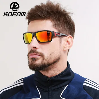 Clasic Sport ochelari de Soare Polarizat Bărbați Dreptunghi Oglindă Nuante KDEAM Retro Cool Brand de Design Cadru din Plastic, Cu acces Gratuit la Cutie