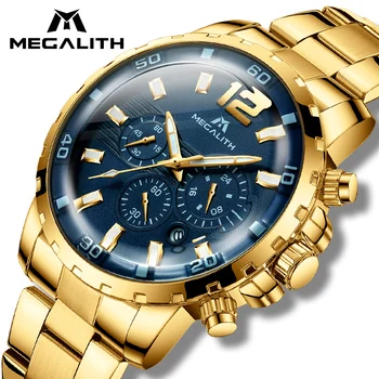 MEGALIT de Moda Mens Ceasuri de Top de Brand de Lux, rezistent la apă, Cronograf Cuarț Ceas Armată Militar Mens Ceasuri Relogio Masculino