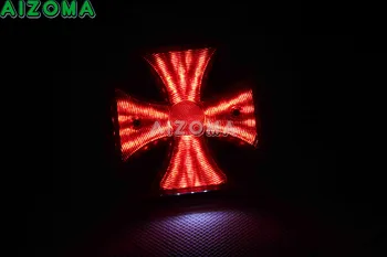 Maltese spate cu LED-uri de Lumină Motociclete Crucea de Fier de Frânare Stop Lampa plăcuței de Înmatriculare Pentru Yamaha XV250 XC750 Bobber Elicopter Universal