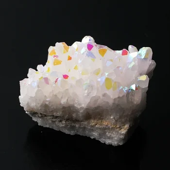 1 BUC Naturale Alb Cristal de Cuarț Cluster prin Galvanizare Culoare Punct Rockquartz Ornament de Vindecare Decor Acasă Cadou