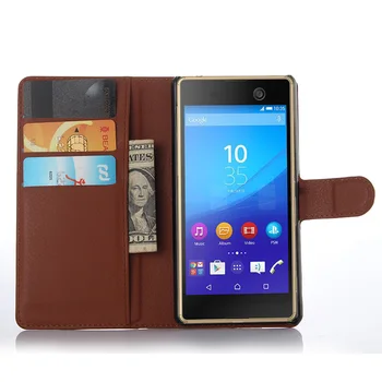 Portofel Capacul Cartelei de Cazuri de Telefon pentru Sony Xperia M5 E5603 E5606 E5653 Coajă de Protecție din Piele de Caz