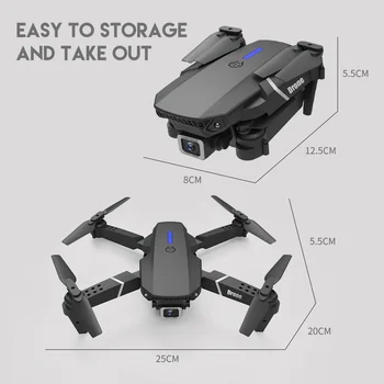 2021 NOI E525 drona 4k HD 1080P cu unghi larg camera dublă WIFI FPV poziționare înălțime ține Pliabil RC Elicopter Dron Jucarie Cadou
