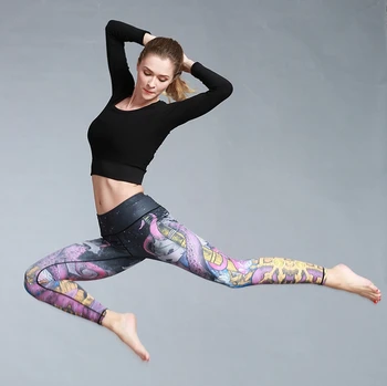 Femei Tipărite Yoga Pantaloni Legging Uscat Se Potrivesc Pantaloni Sport Fitness Gym Pantaloni De Antrenament Rulează Strâns Sport Jambiere Femei Pantaloni