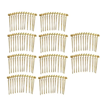 10x Metal Simplu 12 Dinți, Piepteni Pin Glisați Partea Pieptene Caciulita pentru DIY Femei Accesorii de Par Mireasa Voal Fascinator