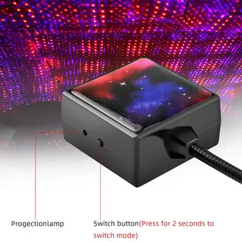 USB Led-uri Auto de Interior Acoperiș LED Star Lumina de Noapte Atmosferă Cerul Înstelat Proiector Lampa cu Lumini Auto Interior Lămpi Decorative