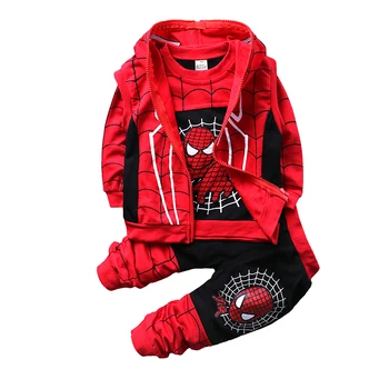 Fete Baieti Seturi de Îmbrăcăminte de Primăvară Toamna Copii Bumbac spider scrisoare Haine+hanorac+pantaloni Pentru copii sugari Casual Costum de Sport 3pcS