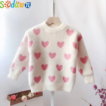 Copii Pulover Cald Iarna Noi Maneca Lunga Dragoste Inima Valentine Pentru Copii Baby Fete Dulci Pulover Tricot Topuri