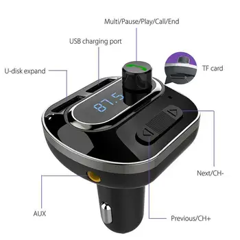 Handsfree Car Kit Bluetooth Transmițător FM Aux Modulator Audio Auto MP3 Player Dual USB Masina Încărcător cu 3.1 O Încărcare Rapidă