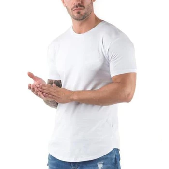 Brand Barbati Topuri Teuri 2021 top de vară gol de bumbac O-gat maneci scurte t shirt pentru bărbați tendințe de moda slim fit fitness tricou homme