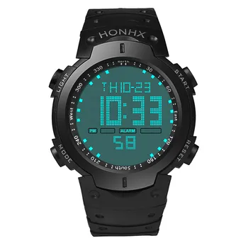 Moda Impermeabil Bărbați Băiat LCD Cronometru Digital Data de Cauciuc Sport Încheietura Ceas Rotund Caz Ceas de Înaltă Calitate Ceasuri Relogio