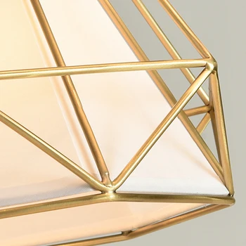 Diamant Piramida pendent lampa agățat lămpi Moderne Nordic Creative E27 Cupru LED Restaurant, Bar Singur Cap