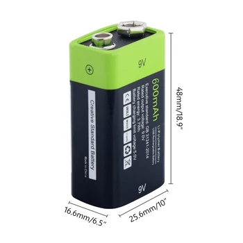 1bucată 9V USB Reîncărcabilă ZNT Baterie Lipo de Litiu Li-Ion Polimer Baterie 9V 600mah USB de Încărcare Baterii+ Cablu Usb + Incarcator