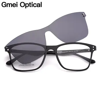 Gmei Optice Bărbați Piața Mare Ultralight Ultem Rama de Ochelari Polarizati Clip-on ochelari de Soare Femei Optice, Ochelari de S2034