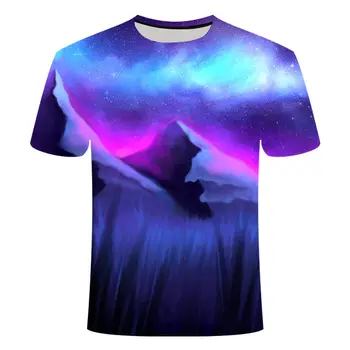 Moda de vara casual brand gât T-shirt pentru bărbați imprimare 3D anime T-shirt peisaj femeie bărbat tricou hip-hop-ul t-shirt