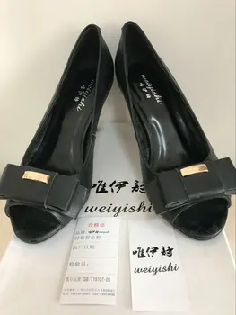 Weiyishi 2018 Noi subțire femeile cu toc sandale negre, sandale cowskin pantofi din piele doamna office shoes