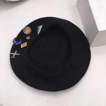 Europa și emblema de noul fond de 2019 toamna ierni pânză bereta Britanic de moda de sex feminin pictor cap o pălărie de dovleac