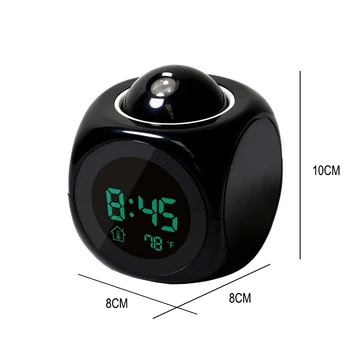 Multifuncțional Ceas Digital cu Proiector LCD Ceas cu Alarmă Control Vocal CONDUS Timp de Afișare Acasă Dormitor de luat Masa Decor de Masă