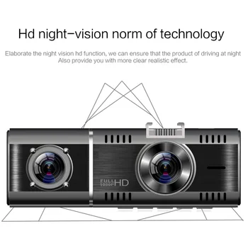 Ascunse de Conducere Recorder Ecran IPS HD 1080P DVR Auto Dual de Înregistrare Viziune de Noapte, Parcare Monitorizarea Rotativ Dash Camera