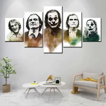Arta abstractă Pictura Joker 2019 Film Poster de Arta 5pcs Modul Tablouri Canvas Printuri de Arta Poze Baieti Decor Dormitor