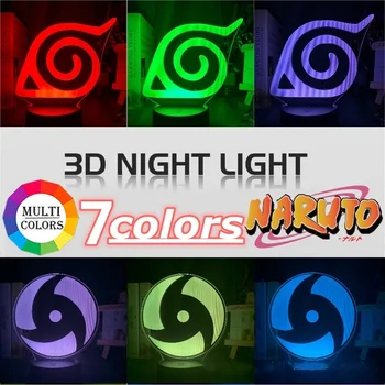 Anime Naruto Led-NightLight Petrecere Cosplay Sharingan Ochi de Dormitor Copii lumina de Noapte 3d Lampa Copil Cadou