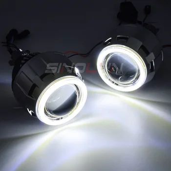 Sinolyn 2.5 Inch Bi Lentilă LED Angel Eyes Proiector Far H4/H7/9005/9006 Auto Faruri Auto Diodă Lumini Retrofit Accesorii