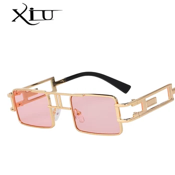 XIU Pătrat Steampunk ochelari de Soare Barbati Femei Epocă ochelari de Soare Brand de Design de Moda de Vară, Ochelari de Calitate Superioară UV400