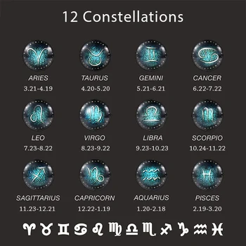 12 Constelație Luminos Bratara din Piele pentru Barbati Femei din Oțel Inoxidabil Farmecul 12 Zodia Bratari en-Gros Cadouri LBM137
