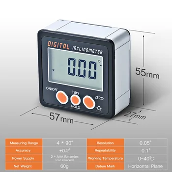 360 De Grade Nivel Digital Goniometru Electronice Raportor De Unghi Finder Indicator Magnetic De Nivel Instrument Conice Cutie Inclinometer