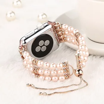 Moda pearl Bratara Curea pentru apple watch benzi de 44mm 42 iwatch seria 5 4 3 2 ceas handmade bratara Fete de Înlocuire 38mm
