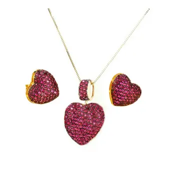 SINZRY de Lux bijuterii elegante AAA Cubic Zirconia forma de inima pandantiv colier stud cercel moda bijuterii seturi pentru femei