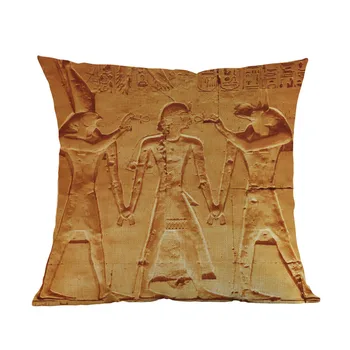 Egiptul Antic Egiptean Murală Caractere Faraon Regina Anubis Hieroglife Arunca Pernă Canapea Acasă Decorative Pernele De Acoperire