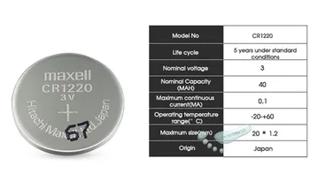 20pc Maxell Original CR1220 Buton Baterie Pentru Ceas Cheie de la Distanță Masina cr 1220 ECR1220 GPCR1220 3v Baterie cu Litiu