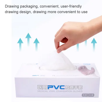 3 Cutii Transparente din PVC de unica folosinta din Latex Mănuși de Protecție Mănuși de spălat Vase Cauciuc Universal Pentru Curățare Acasă 100buc/cutie
