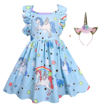 Petrecere de Aniversare pentru copii Dress Toddler Copii Fete Copii Unicorn Petrecere Concurs Formal Tutu Printesa Rochie Sundress cosplay Haine