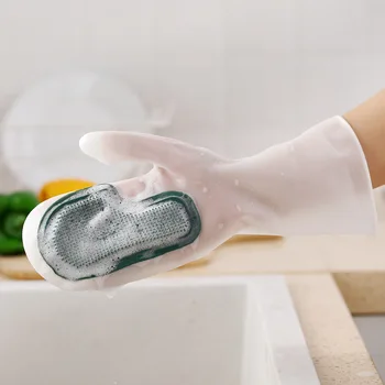 Perie magie mănuși de spălat vase perie Mănuși de uz Casnic Non-Alunecare de izolare termică rezistente la uzură bucătărie silicon spălătorie mănuși