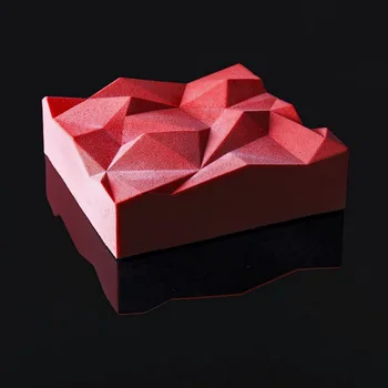 1 BUC Nereguli Geometrie Silicon Tort Mucegai Mousse Pan 3D Bicarbonat de Artă Mucegai Silikonowe Pentru Muffin Brownie Patiserie Non-stick Moule