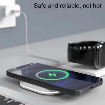 15W Magnetică Rapidă Încărcător Wireless Pentru Iphone12 Pro Max Pentru Magsafe Pliere Dublă Încărcare fără Fir Magnetic Adaptor Dispozitiv 2021