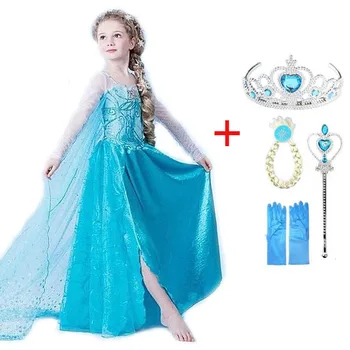 2020 Nou Elsa Fete Rochie De Vara Rochie De Printesa Cosplay Costum Rochii Pentru Copii De Crăciun, Ziua De Naștere Petrecere De Lux Vestidos Menina