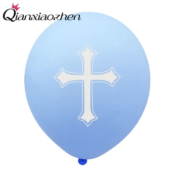 Qianxiaozhen 20buc Cruce de Paști Baloane Latex Accesoires Decor de Paști Sfânta Împărtășanie Petrecere Baloane Botez Decor