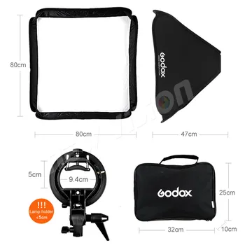 Godox 40cm, 50cm 60cm 80cm Reglabil Speedlight Flash Softbox + S de tip Suport Bowens Kit de Montare pentru Speedlite Studio de Fotografiere