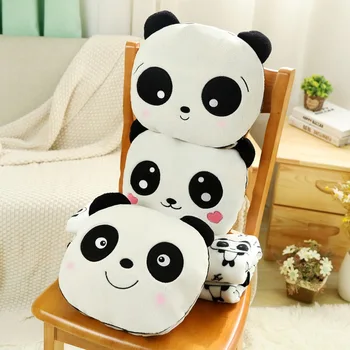 35cm Panda Drăguț cu Pătură Pluș, Perne Moi Umplute de Animale Desene animate Panda Papusa de Dormit Perna Copilul Prietena Cadou