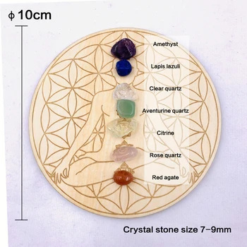 7PCS Cristal Natural Amestecat Șapte Chakra Piatră de Vindecare Șapte Stele Matrice Lemn Placă de Pietriș Chips-uri Chakra decor Acasă Cadou