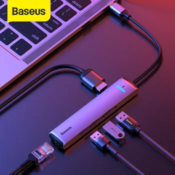 Baseus C USB HUB USB la Multi HDMI USB 3.0 RJ45 Carde Reader Adaptor OTG USB Splitter pentru MacBook Pro de Aer C USB Dock Tip C HUB