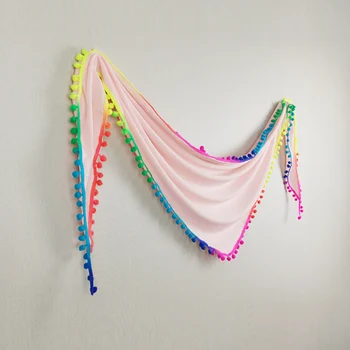 Leo anvi de design de moda Triunghi Eșarfe cu culorile curcubeului pom de bumbac moale Tricotate alb Fildeș vara femei eșarfă și șal