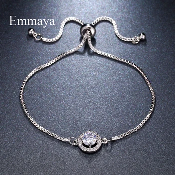 Emmaya Brand de Moda Eleganta Două Culori AAA Zircon Reglabil Inelar Rotunde de Cristal Bratari Pentru Femei Bijuterii Cadou de Nunta