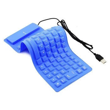 85 Cheile Pliabil Portabil Moale cu Fir USB Mut Silicon rezistent la apa Liniștită de la Tastatură pentru PC, Masa Calculator, Laptop, Accesoriu