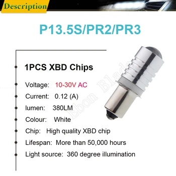 2 BUC P13.5S Bază PR2 de Mare Putere 3W LED-uri de Upgrade Bec Maglite Înlocuire Becuri cu Led-uri pentru 10v 12v 15v 18v 24v Lanterne Lanterna