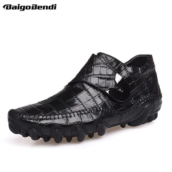 Moda Crocodile Print Mocasini Barbati Caracatiță Pantofi Casual Cârlig Buclă Din Piele Oxfords Om De Afaceri Pantofi De Agrement