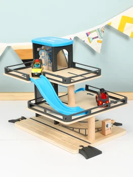 Cale de lemn de Parcare Compatibil Cu Thomas de Lemn Brio Cale de Tren pentru Copii Inerțiale de Mână Alunecare de Jucării Pentru Copii