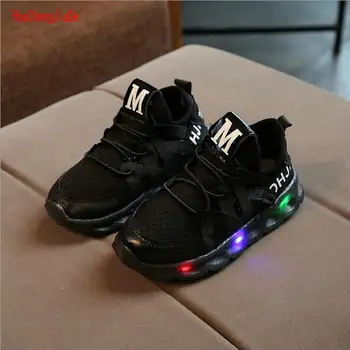 Copii pantofi cu lumina LED-uri fete baieti pantofi casual adidași stralucitoare respirabil fund moale Nouă și strălucitoare de Primăvară copii pantofi de sport